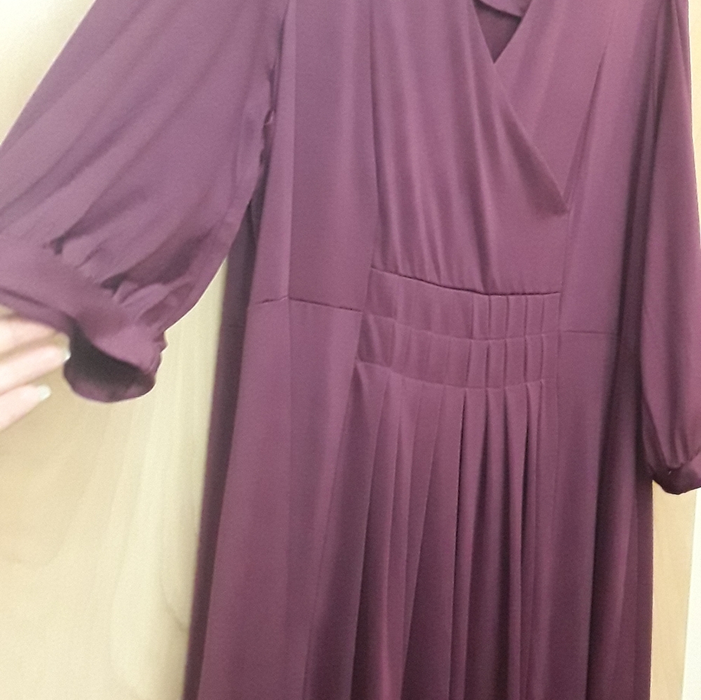 Magenta Pleated Flowy Maxi Dress Chelsea Studio 18
